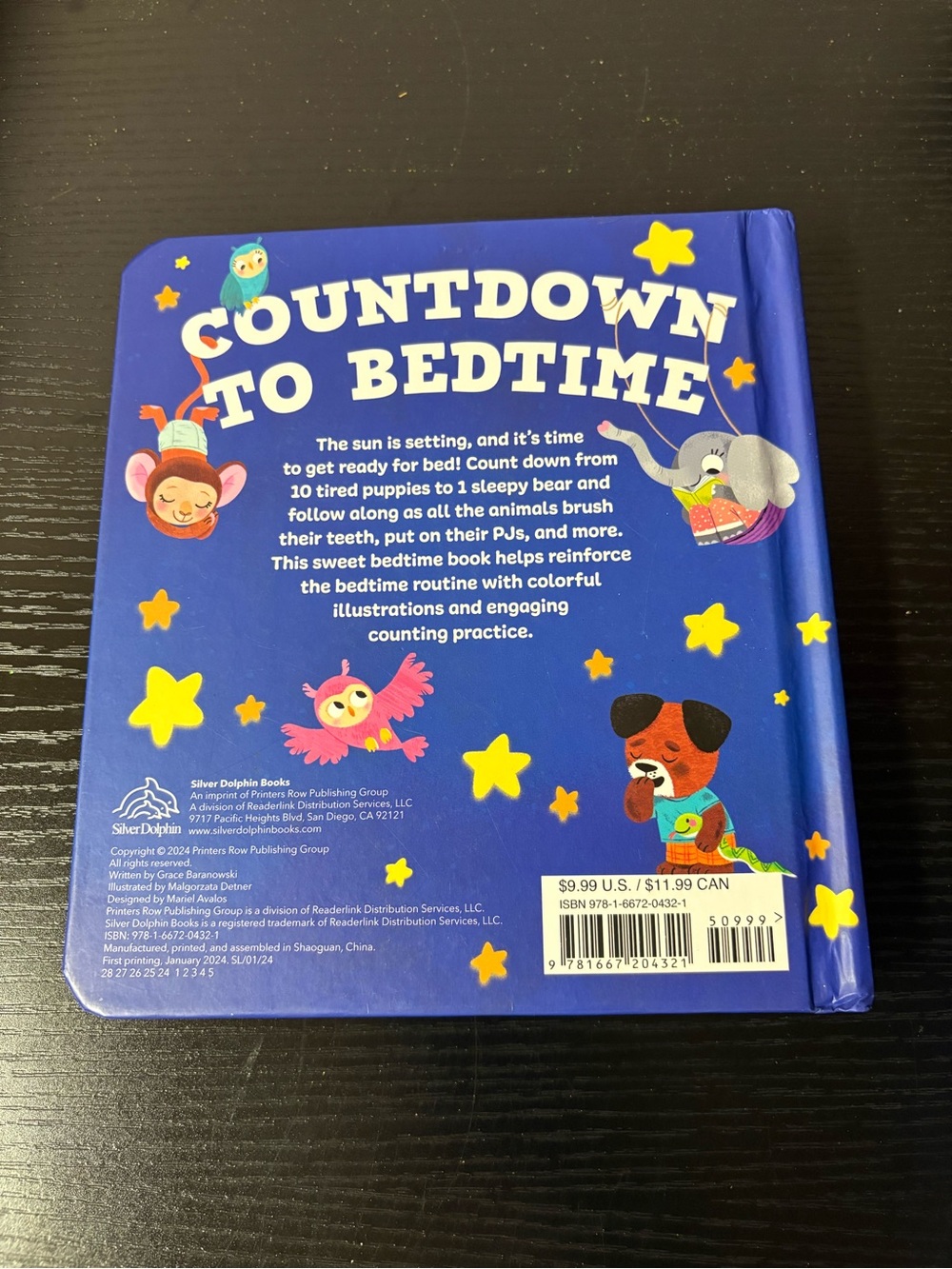 Countdown to Bedtime Kids Hardcover Counting Bedtime Routine Book - Picture 2 of 5